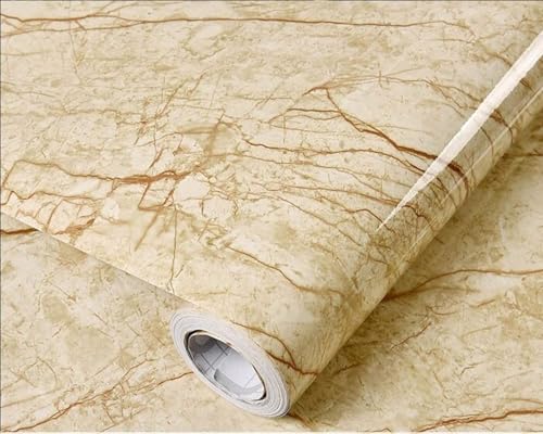 Image of D-fix Marble Peel and Stick Wallpaper for Home Decor, Waterproof Self-Adhesive Wall Stickers for Kitchen, Bathroom, Living Room - Wall Paper (60X200 CM (Beige)
