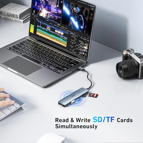 Image of BENFEI 7-in-1 USB C Hub with HDMI(4K@60Hz), 2 USB-A, 1 USB-C Data, 100W Charge, SD /TF Card Reader, Silicone Tangle-Free Cable Compatible with MacBook Pro /Air, iPad Pro, iMac, iPhone 15 Pro /Pro Max