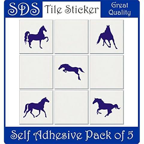 Smarts-Art Lot de 15,2 cm transfert de stickers pour carrelage Lot de 10 Poules Poules - Les Chevaux et les chats Cover