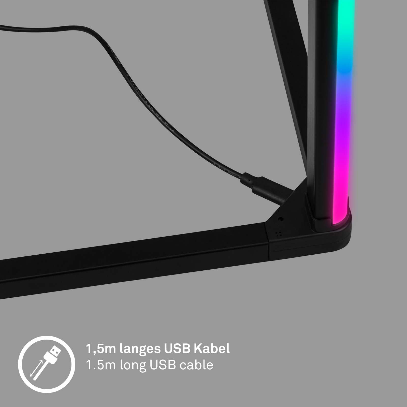 BRILONER Lampa stojąca LED RGBIC z pilotem zdalnego sterowania, Magic RGB LED jako dekoracja gamingowa, oświetlenie nastrojowe z czujnikiem muzyki, możliwość ściemniania, wielokolorowe światło,