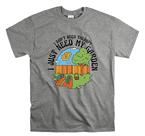 T-shirt I Need My Garden gris en taille M idéal pour le potager