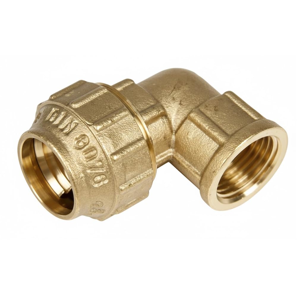 Suinga Codo Hembra Laton 50mm x 1 1/2'' para Tuberia Polietileno | Pack 4 Codos Rosca Hembra | Accesorio de Fontaneria Roscado | Certificado Aenor | Conexion Rosca Hembra