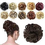 FESHFEN Messy Bun Hair Piece Hair Bun Scrunchies Synthetic Wavy Curly Chignon Ponytail Hair...