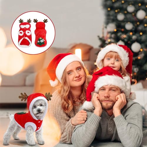 Weihnachten Haustier Kleidung, Hundekostüm Weihnachte, Haustier-Elch-Weihnachtskostüm, Weihnachten Katzen Kleidung, Pet Hoodies warme Hundemantel für Katzen Hunde Schnauzer Teddy Pudel Chihuahua (M)