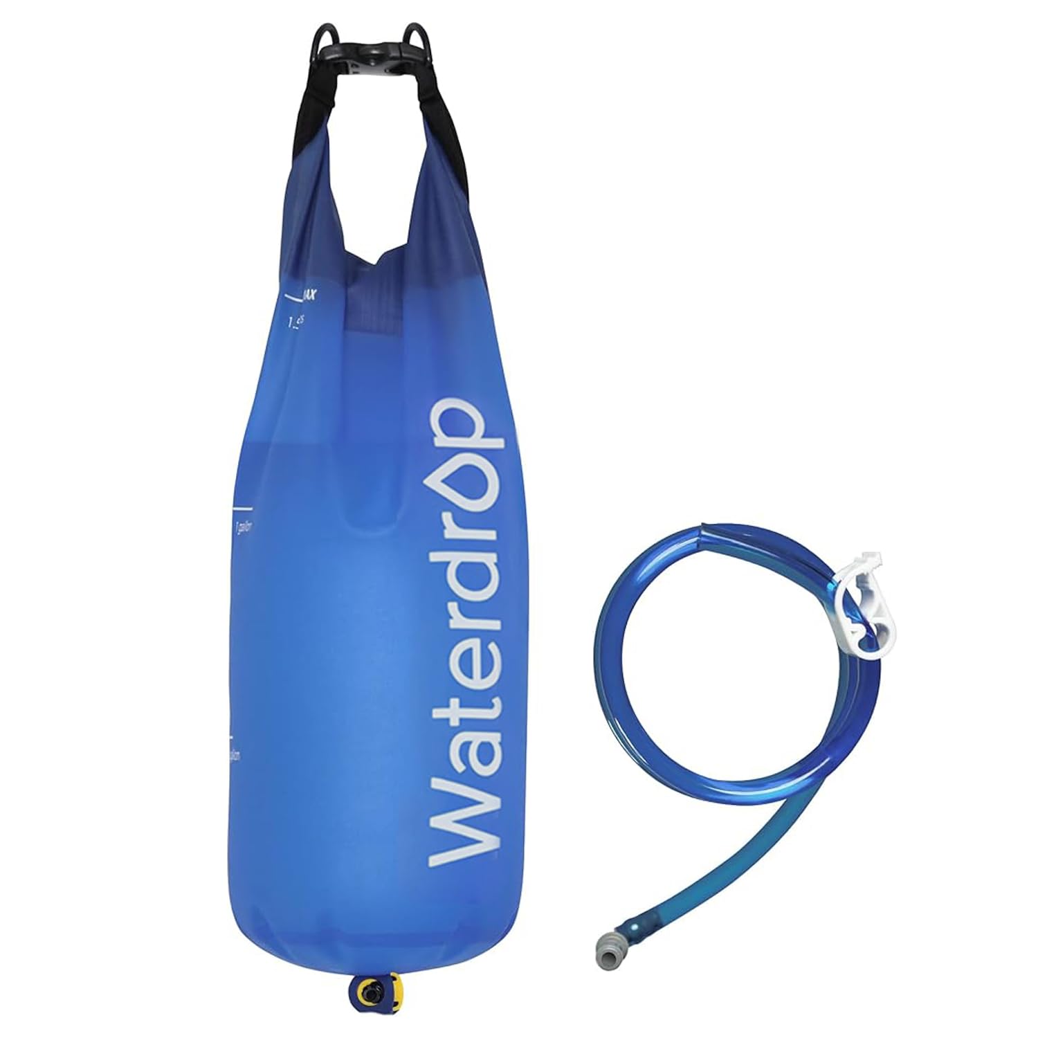 Waterdrop Gravity Water Bag for Camping, Travel, Backpacking, Hiking and Emergency, Compatible with Water Filter Straw, Flex Foldable, 1.5 Gal Bag