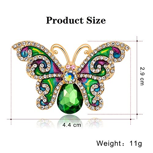 Image of Variety Styles Butterfly Brooch - Multi-Color Rhinestone Crystal Brooch Pin Cute Butterfly Shape Corsages Brooches Decoration Gift for Women