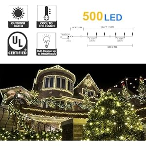 Kemooie500ledchristmasstringlights164ft8lightingmodewithmemoryplugingreenwirewaterprooflightsforoutdoorbirthdaychristmasweddingpartygardenbalconydecorationswarmwhite Urban Country Home Decor Kemooie 500 led christmas string lights 164ft 8 lighting mode with memory plug in green wire waterproof lights for outdoor birthday christmas wedding party garden balcony decorations warm white urban country home decor