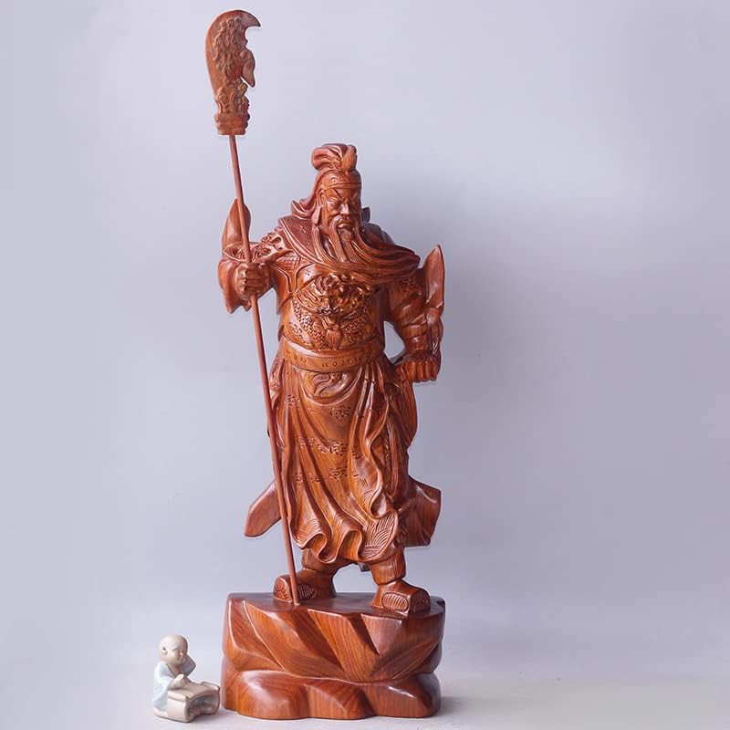 Mascot Wooden Crafts Wood Carving Art Wood Decoration Artwork 刺猬紫檀木工艺礼品摆件 60 * 22.5 * 11CM 立用具关公(立用具关公60*22.5 * 11CM)
