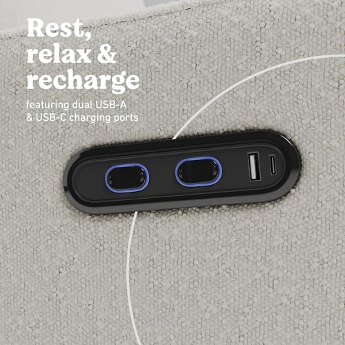 Image of Graco Teddi Power Recliner Swivel Glider, Electronic Power Recline, Oeko-TEX 100 Certified, USB-A & USB-C Charger, Premium Cushioning & Comfort - (Ivory Boucle)