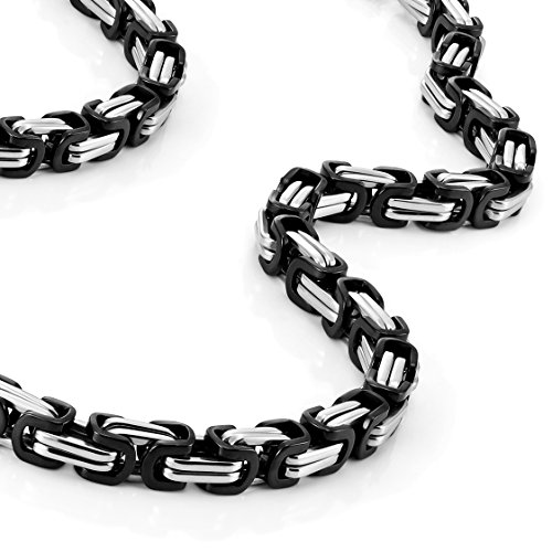 Urban Jewelry Impressive Mechanic Style Stainless Steel Men's Necklace Silver Black Chain for Men (18,21,23 Inches)3