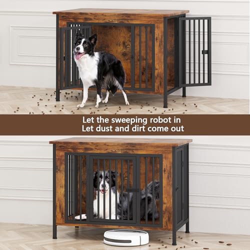 EasyCom-3996-XL-Wooden-Large-Dog-Crate-Furniture-for-Medium-and-Large-Breed-Chew-Resistant-Dog-Kennel-Furniture-Indoor-with-2-Doors-and-394-Raised-Feet-as-TV-Stand-End-Table-Crate-Table EasyCom 3996 XL Wooden Large Dog Crate Furniture for Medium and Large Breed Chew Resistant Dog Kennel Furniture Indoor with 2 Doors and 394 Raised Feet as TV Stand End Table Crate Table