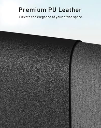 Image of Aothia Faux Leather Desk Mat - Large Mouse Pad, Non-Slip PU Leather Blotter, Waterproof Writing Surface for Office and Home (Black, 63 inch x 17 inch)