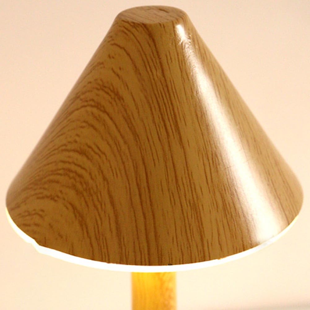 Lampa Stołowa LED w Kolorze Drewna Akumulatorowa Lampka Stołowa Z Przełącznikiem Dotykowym Ściemnialna Nowoczesna Aluminiowa Łazienkowa Lampka Nocna Wewnętrzna i Zewnętrzna,Natural