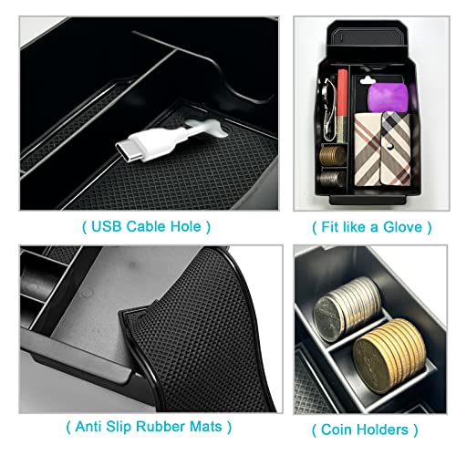 Image of CDEFG for 2023 2024 2025 2026 Mazda CX-50 Center Console Organizer Tray | for 2023 2024 2025 2026 Mazda CX-50 Middle Console Armrest Storage Box 2023-2026 CX50 Accessories (Black)