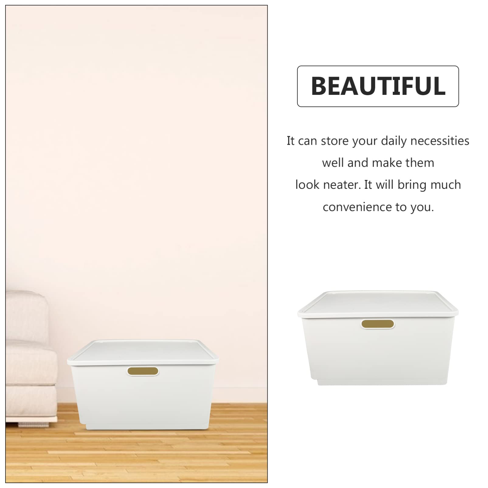 Amosfun Kunststoffbox mit Deckel aus Pp Weiße Aufbewahrungsbox für Haushaltswaren und Kleinteile Schlichtes Design für Ordnung im Zuhause