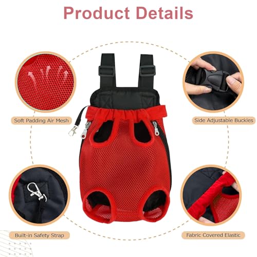 Hunde Rucksack für 1.1-2.3kg, Verstellbare Welpen Haustier Rucksack Hund Tragetasche, Camping und Reisen, Schultertasche für kleine und mittelgroße Hunde, Katzen, Kaninchen (Blau, S)