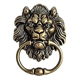 QWORK Antique Lion Head Bronze Door Knocker - Classic Vintage Design