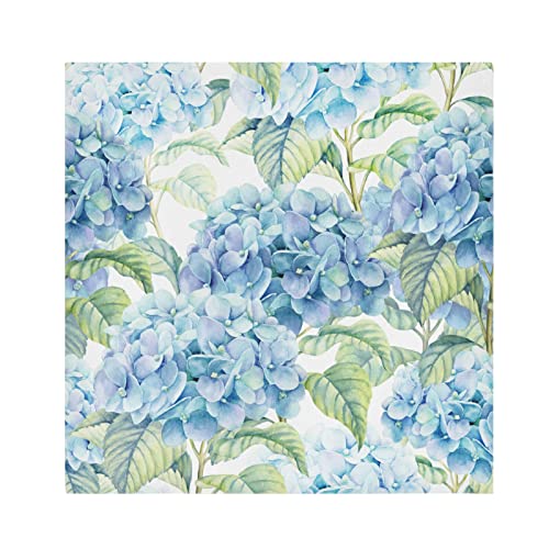 Oyihfvs Watercolor Turquoise Hydrangea Seamless Blue Flowers Texture Cloth Napkin of 6,Dinner Napkins Reusable Table Napkin Washable Polyester Fabric for Cocktail Party Holiday Wedding Home