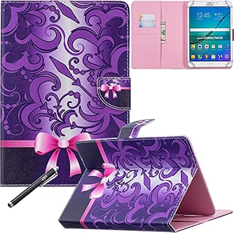 Universal Case for 7.9-8.5 Inch Tablet, Newshine PU Leather Stand Folio Case for iPad Mini 1/2/3/4, Galaxy Tab 3/4/Note 8.0, Amazon Kindle Fire HD/HDX 8.0 Other 8.0" Models (2 Bowknot Gift) Cover