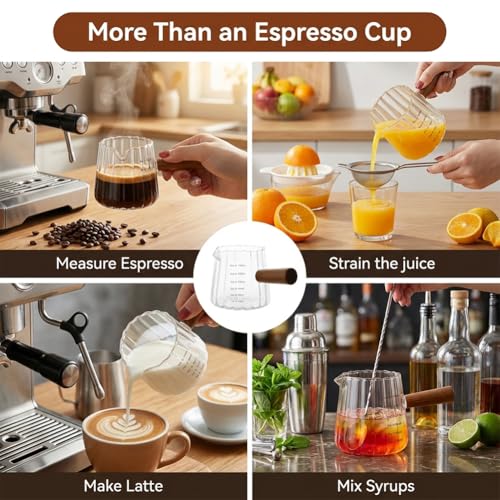 Set de 2 vasos medidores para espresso de vidrio 180ml miniatura 7