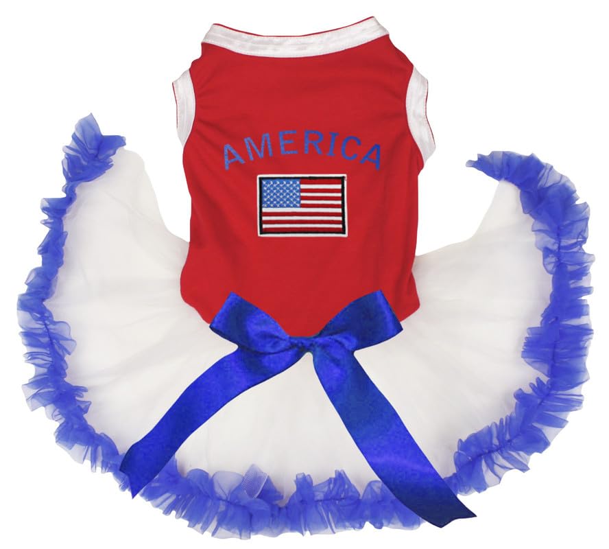 Robe pour chien drapeau américain vêtement tricolore taille M