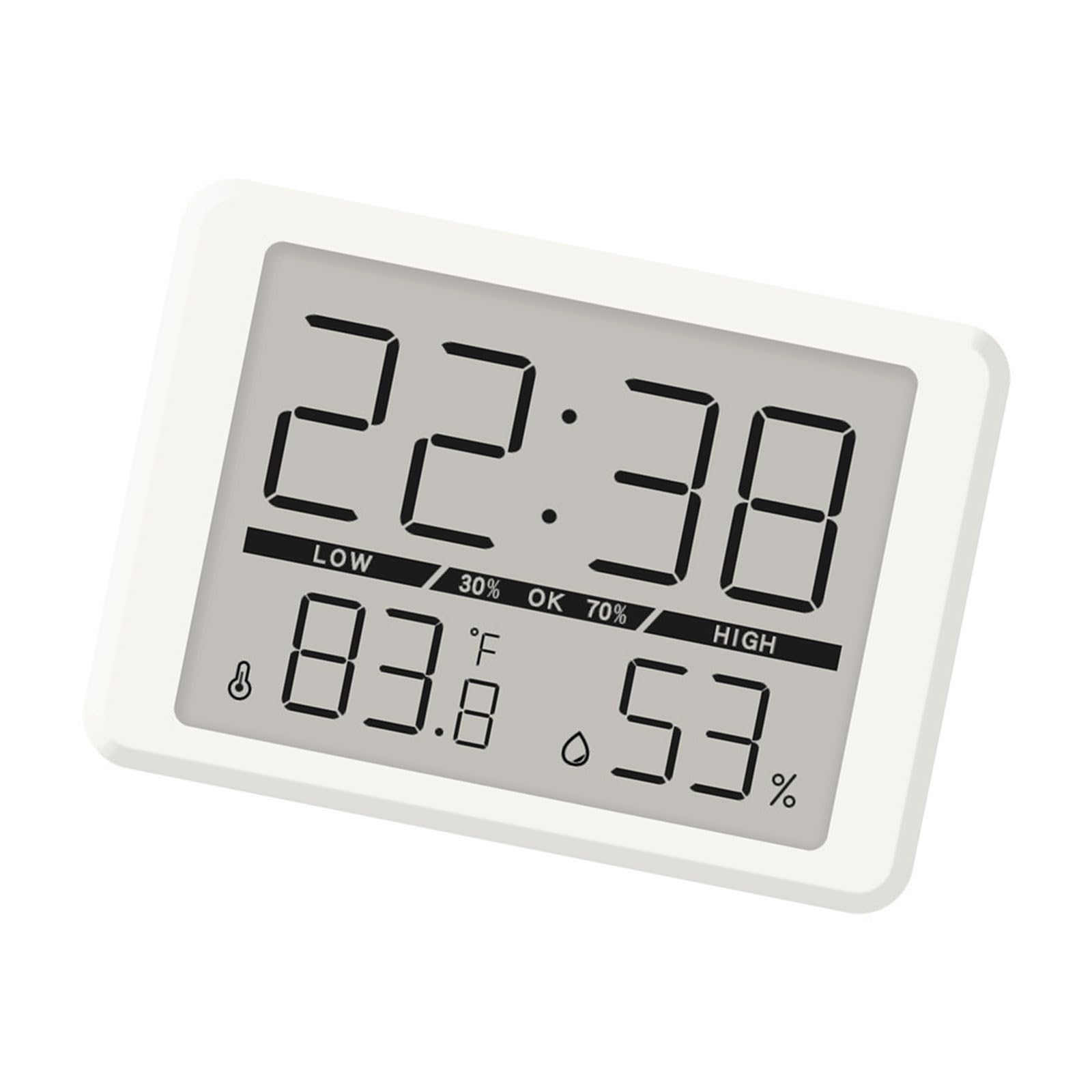 RAFGALDEX Multifunctional LCD Wall Desk Alarm Clock with Time Date Temperature Humidity Display Minimalists Digital Clock Digital