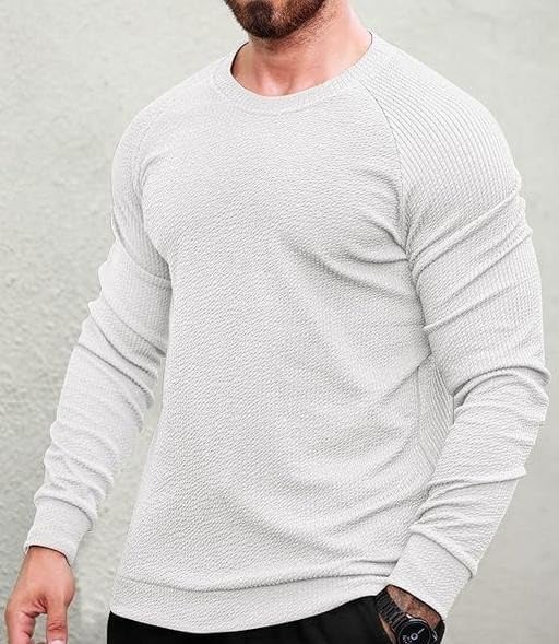 Image of Mens Stripes Full Sleeve Solid T-Shirt| Comfortable, Lightweight,Breathable, Skin Friendly