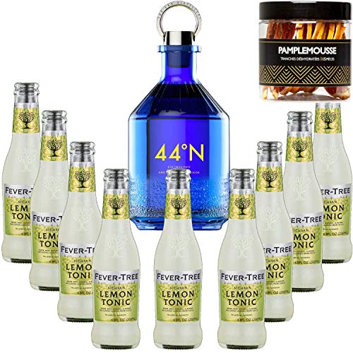 Pack Gintonic - Gin Numero 44 + 9 Fever Tree Sicilian Lemon Water - (50cl + 9 * 20cl) + Pot de 15 tranches de…