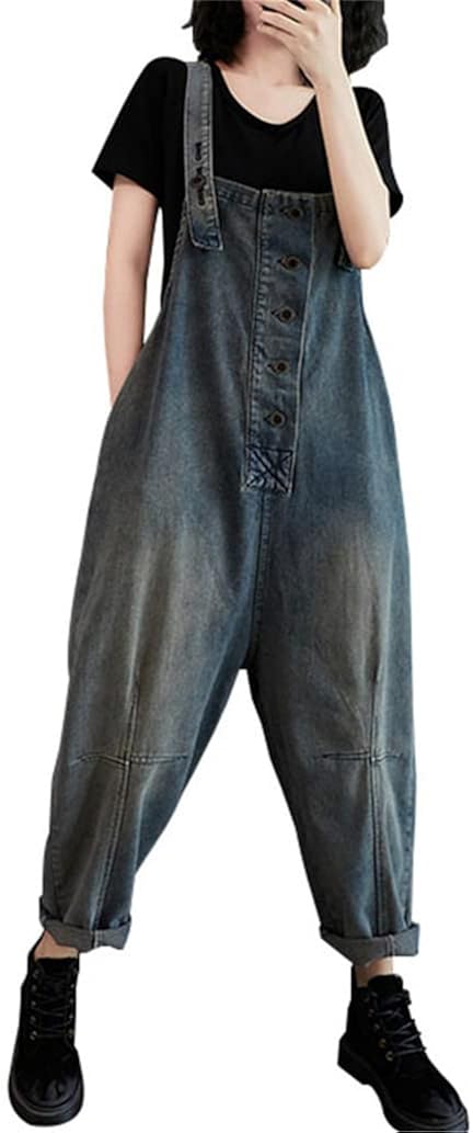 Zhengtu レディース ジーンズ オーバーオール サロペット オールインワン テーパードパンツ ナチュラル 無地 カジュアル バックポケット 普段着 体型カバー シンプル 福袋セール 着瘦せ デニム ゆるい Zhengtu レディース ジーンズ オーバーオール サロペット オールインワン テーパードパンツ ナチュラル 無地 カジュアル バックポケット 普段着 体型カバー シンプル 福袋セール 着瘦せ デニム ゆるい