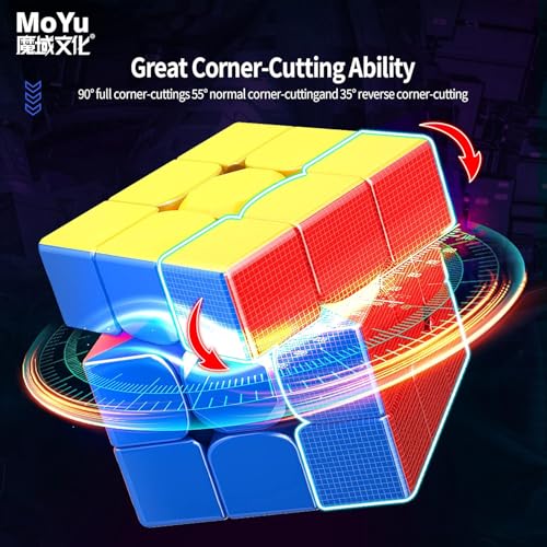 Image of HAWKISTER Moyu Super Rs3M 2022 3X3 Magnetic Core Ball-Core Positioning Speed Cube, Moyu Rs3 M Maglev Professional Stickerless Speed Cube, (Super Rs 3M Ball-Core + Maglev Version), For Kid,Multicolor