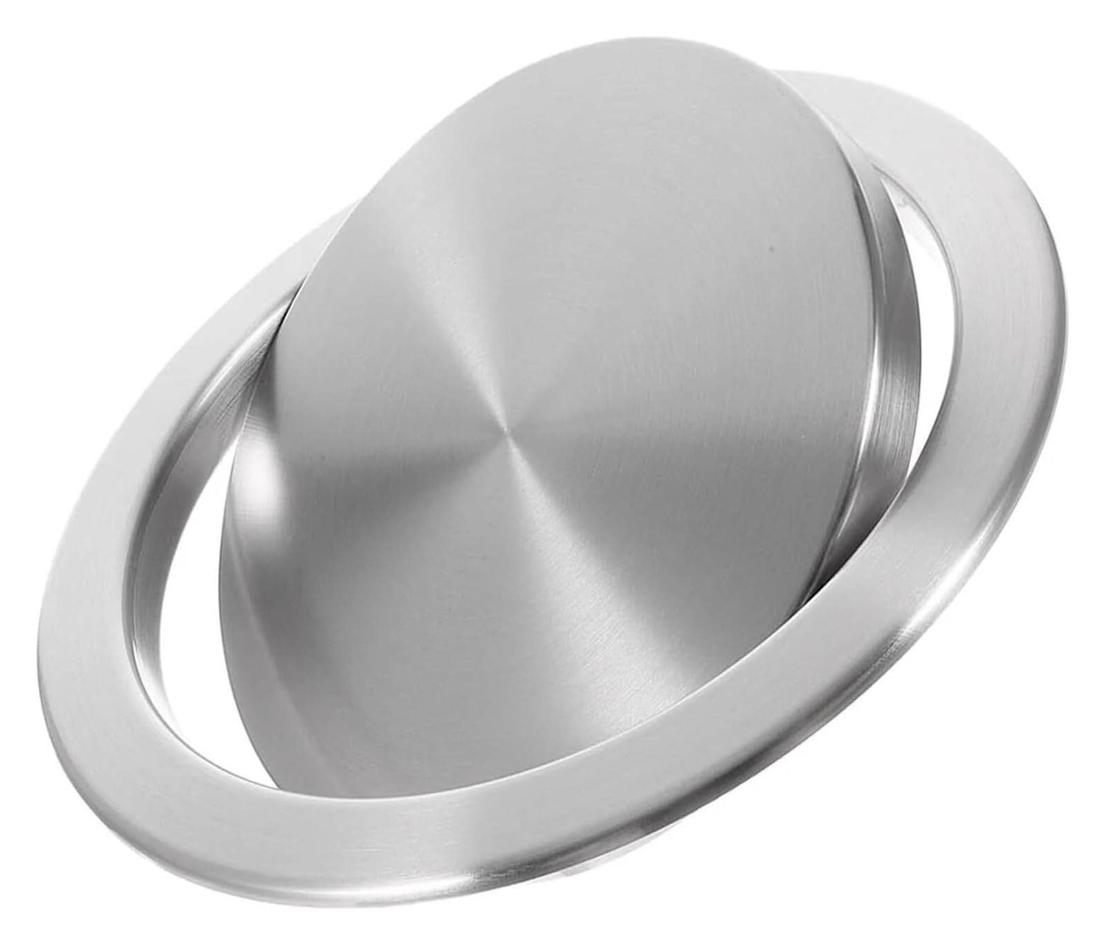 Built-in Countertop Trash Bin Lid， Round Recessed Counter Top Covers Flip Cover, Stainless Steel Built-in Waste Bin Lid(23.8cm 304 Material)