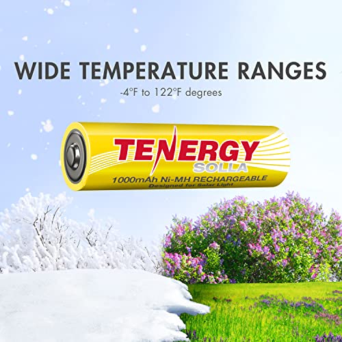 Tenergy Solla Rechargeable Nimh Aa Battery, 1000Mah Solar Batteries For Solar Garden Lights, Anti-Leak, Outdoor Durability, 5+ Years Performance, 24 Pack, Ul Certified #TOP2
