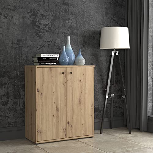 FORTE TEMPRA 2 Kommode mit 2 Türen, Holzwerkstoff, Artisan Eiche Dekor, (B x H x T) 73,7 x 85,5 x 34,8 cm