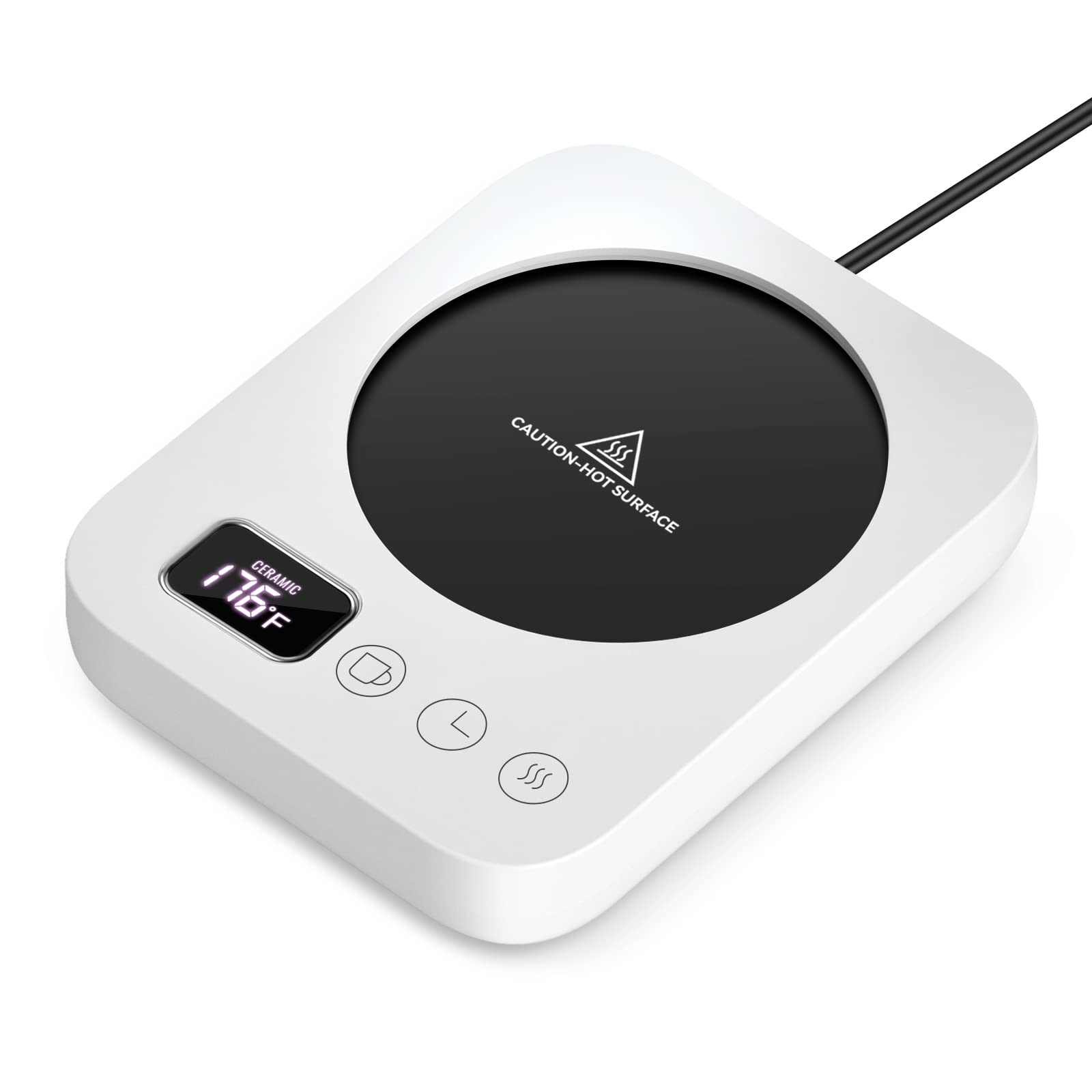 MisbyCoffee Mug Warmer, Coffee Warmer for Desk with 6 Temp Settings, 8H Auto Shut Off Coffee Cup Warmer 12H Timer, Smart Coffee Warmer Plate Keeps Hot, Fresh for Coffee, Tea, Milk, Beverage,White