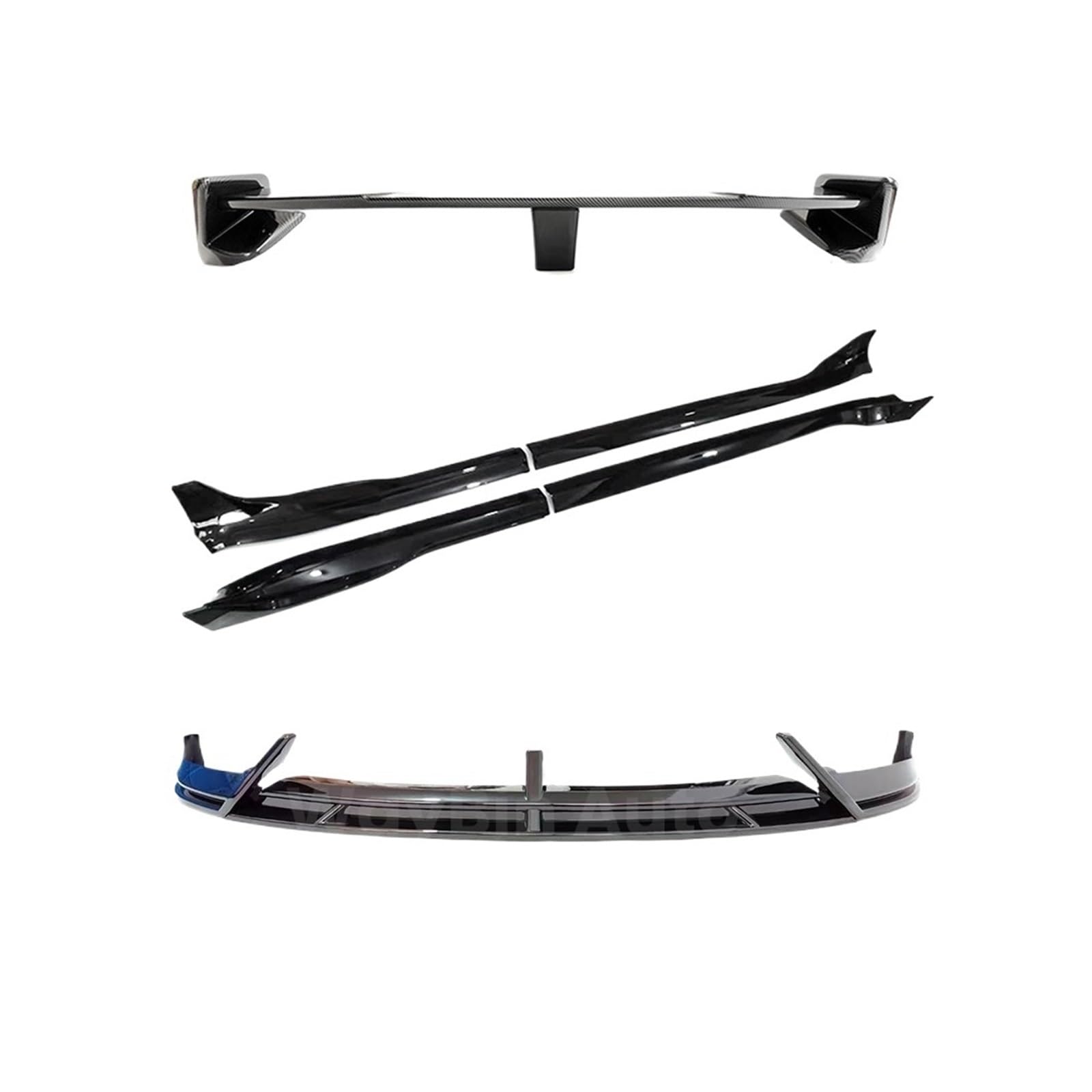 Spoiler Anteriore Paraurti In ABS Per Tesla Model 3/Y – 2 Pezzi Nero Lucido, Effetto Carbonio