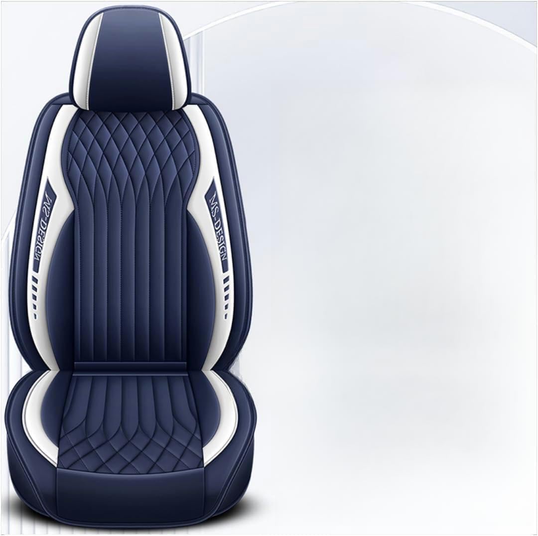 ELLIAT Protective Car Seat Cover for Ford Mustang Evos Everest Mustang Mach-E Grand C-MAX Falcon Figo Territory Fiesta, Waterproof Seat Covers Leather Blue
