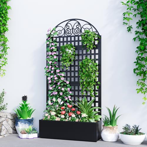 Metal Raised Garden Bed with Trellis, 79