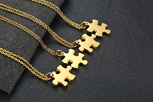 Stainless Steel Personalized Name Puzzle Piece Necklace for 2/3/4/5/6 BFF Best Friend Connected Stitching Necklace Friendship Jewelry Customized Family Jewelry4