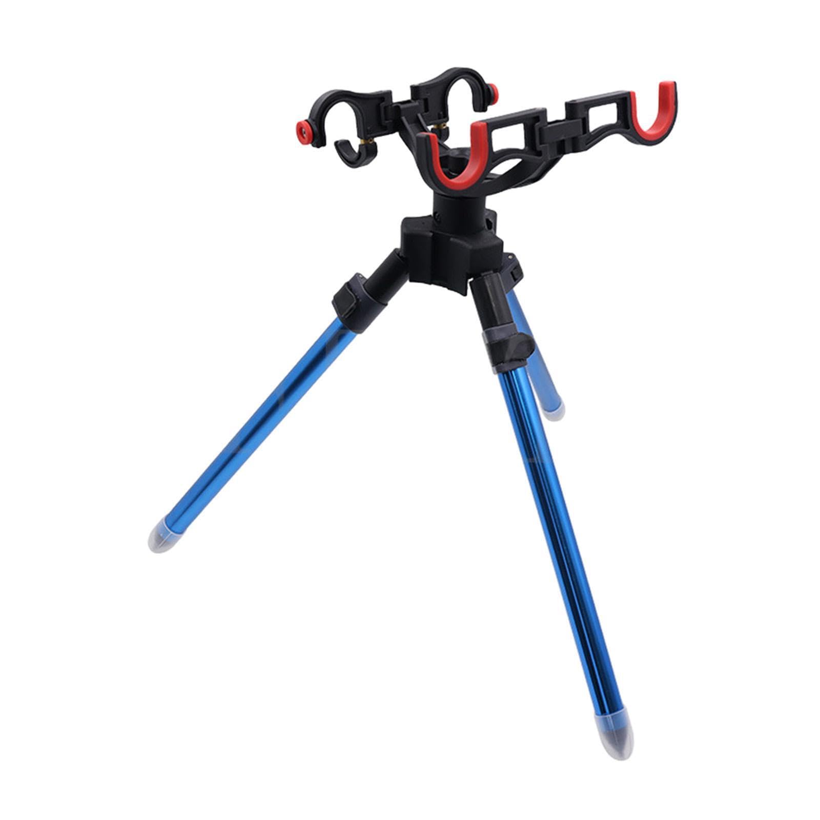Support trépied Portable pour Canne à pêche, réglable et Pliable, idéal pour Les Aventures de pêche en extérieur. Ce Support Pliable Permet Un Gain de Place et Un, Bleu, 39 cm