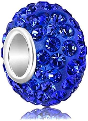 1pc Adabele Authentic Solid Sterling Silver Jan-Dec Birthstone Charm Bead Swarovski Rhinestone Compatible with Pandora All Bracelet Necklace Women Girl Birthday Gift