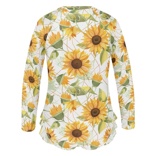 Sunflowers Girls Long Sleeve Swimsuit UPF 50+ Rashguard Swimwear One Piece Bathing Suit for 3-12 212162942