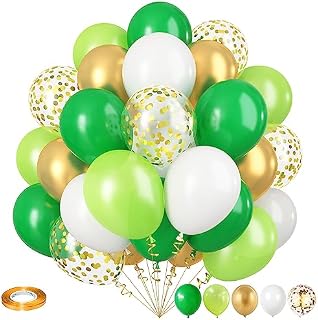 Retro Green Pink Balloons, 35pcs Sage Green Dusty Pink Metallic Gold Latex Balloons Set, Olive Green Pink White Gold Confetti Balloons for Girls Jungle Birthday Baby Shower Wedding Party Decoration
