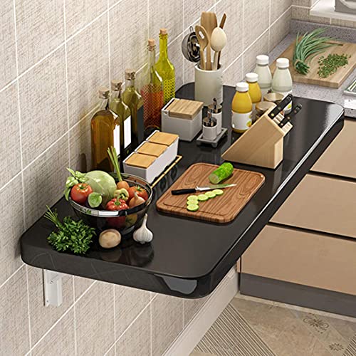 PRUJOY Escritorio de mesa de pared con hojas caídas simple flotante plegable escritorio para computadora portátil escritorio plegable para comedor, estudio, cocina, cena, 40 x 30 cm