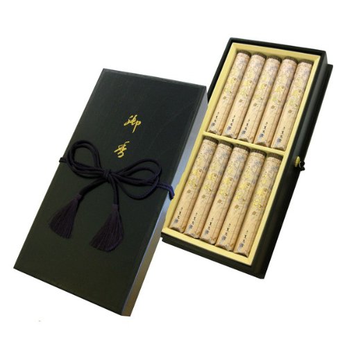 ご進物お線香　神戸薫寿堂　花琳飛燕　桐箱　　　　　短寸8入　送料無料 Amazon.co.jp: 薫寿堂のお線香 花琳飛燕 桐塗箱紐付短寸10把入 #85