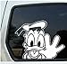 Donald Duck Waving Car Sticker Decal | WHITE | 4.25 X 5.25 In | KCD246
