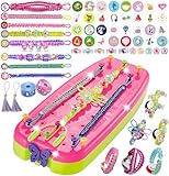 Friendship Girls Bracelet Making Kit - DIY Bracelet Kits Kids Toys Girls Gifts Ideas Ages 6 7 8 9 10 11 12 Year Old Birthday Present for Teen Girl Arts and Crafts String Maker Tool Travel Activity Set
