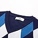 Mens Argyle V-Neck Sweater Vest Diamond Sleeveless Knit Vests Knitwear Blue XL