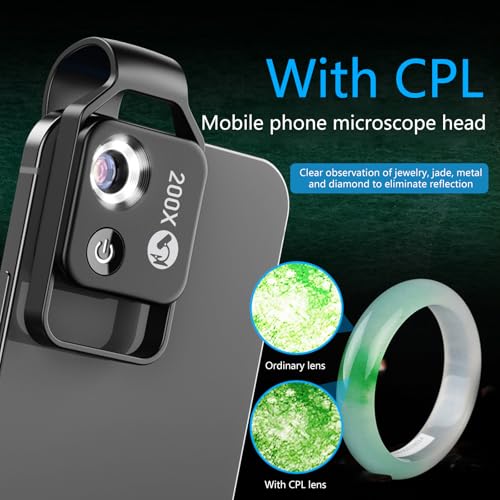 Microscope Numérique pour Téléphone 200X avec Lampe LED et Clip Universel - 3