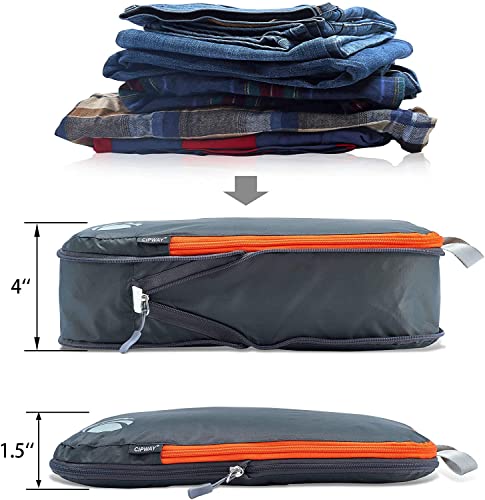 Cipway Compression Packing Cubes Set, Ultralight Expandable Travel Packing Organizers for Carry on Luggage (Grey 6pcs)4