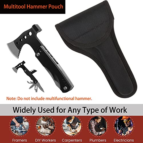 Multitool Hammer Pouch, Multitools Axe Hammer Bag Belt Loop Holster Heavy Duty Hand Tools Multitool Sheath Bag For Tool And Work Belts, Fits Up To 3 Inch Belts, Black #TOP6